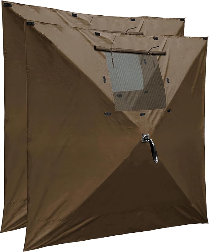 Clam Quick-Set Wind &amp Sun Panels – 2-Pack Brown Accessory for Screen Shelter – Outdoor Sidewalls for Shade &amp Privacy – Durable Poly-Oxford with Carry Bag – Tent Not Included