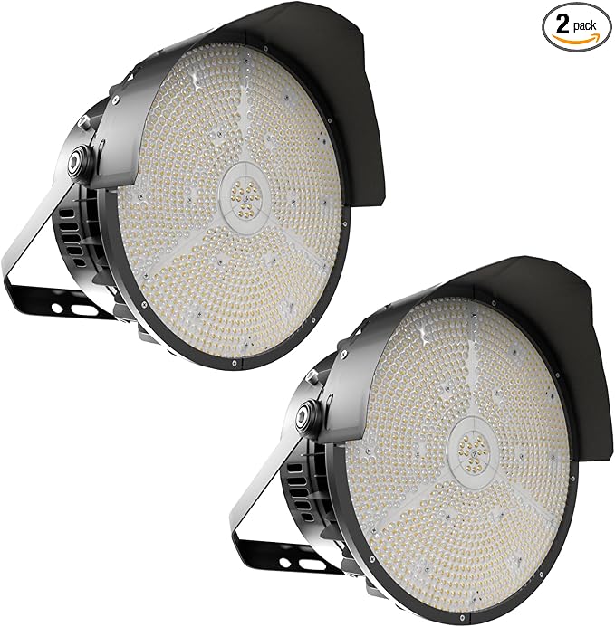 Lightdot Led Stadium Light Outdoor 600W Flood Lighting 90000lm Super Bright Commercial Area IP65 Waterproof High Mast Lighting for Sport Fields and Courts-2Pack