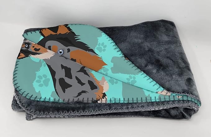 Caroline's Treasures MLM1085TBLT Blue Merle Sheltie Soft Travel Blanket with Bag Airplane Blanket Indoor Outdoor Camping Blanket for Traveling Picnics Beach Trips Concerts