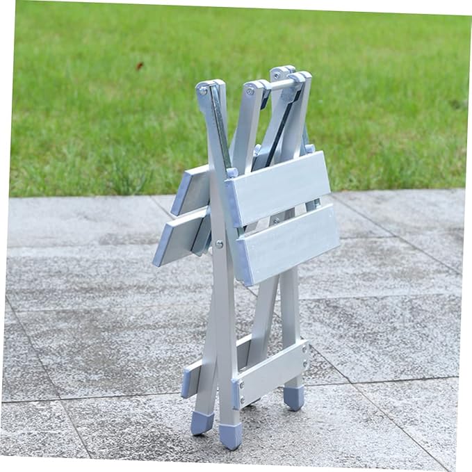 KICHOUSE Compact Folding Camping Stool Lightweight Aluminum Stool Easy to Carry for Home Use