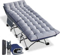 NAIZEA Folding Camping Cots for Adults Folding Cot with Mattress Camping Foldable Bed Portable Military Cot Double Layer Oxford Strong Heavy Duty Sleeping Cots w/Carry Bag for Camp Office Travel