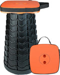 Upgraded Collapsible Stool Heavy Duty 550lbs Load Capacity Portable Folding Chair for Adults Camping Stool Sturdy Foldable Stool (Orange)
