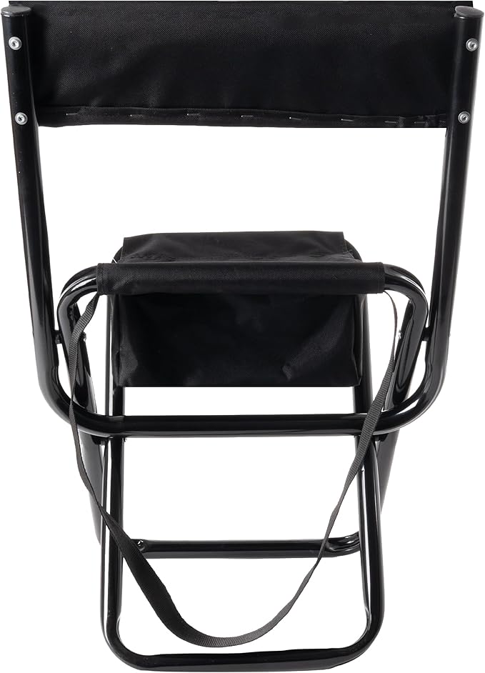 Rothco Deluxe Folding Stool with Back &amp Pouch - Portable Seating for Outdoor Adventures