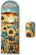 AILONEN Sunflower Sunset Sleeping Bag for Boys Girls Adults3 Season Warm &amp Cool Weather Botanical Design Lightweight Waterproof Camping Sleeping BagHikingOutdoor Backpack Traveling