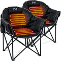 LILYPELLE Oversized Heated Camping Chair Patio Lounge Chairs with 3 Heat Levels Portable Folding Heated Chair Round Moon Saucer Folding Lawn Chair Outdoor Chair for Camping Lounge Patio