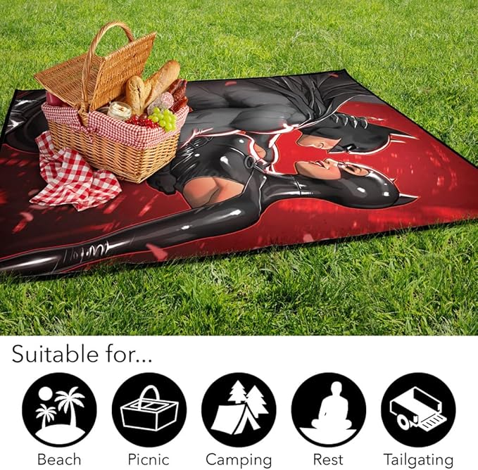 LOGOVISION Batman Catwoman Embrace Outdoor Blanket for Picnic Beach Camping Park Tailgate 50x60