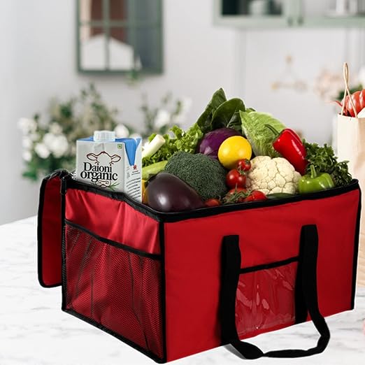 ZOOFOX Insulated Food Delivery Bag XXXL Premium Commercial Catering Thermal Bag for Cold and Hot Food Transport 22 x 16 x13 Insulated Cooler Bag for Grocery Car Picnic Beach Camping