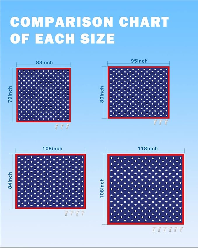 Beach Blanket Waterproof Sandproof Independence Day July 4th Extra Large 108X84 Picnic Blanket Beach Mat Lightweight Durable Camping Blanket with 4 Stakes for Beach Travel Patriotic American Flag