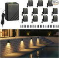 Gardenreet Low Voltage Outdoor Deck Lights - 12V Solid Brass LED Wall Light Landscape Waterproof Hardwired Lighting for Garden Fence Handrail Warm White 2700K 3W 216LM 12 Pack