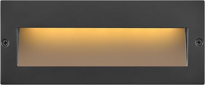 Hinkley Landscape Lighting Taper Wide Horizontal 12v Step Light Low-Voltage Recessed Mount Integrated LED Satin Black
