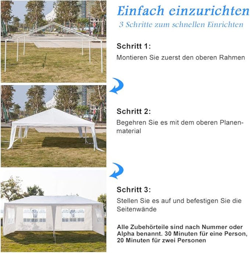 10'X20' Outdoor Party Tent with 4 Removable Sidewalls Waterproof Canopy Patio Wedding Gazebo White