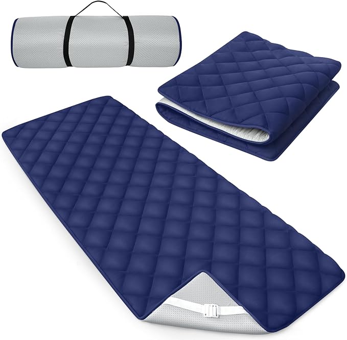 Quilted Foam Mattress Topper Pad Non-Slip Super Soft Comfortable 75x30 Cool Sleeping Pad for Camp Cot/RV Bunk/Narrow Twin Beds