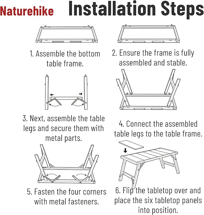 Naturehike Folding Camping Wood Table - IGT Table for Cooking Portable Outdoor Camp Collapsible Lightweight with Carry Bag for Car Camping Picnic RV Trip Patio Backyard