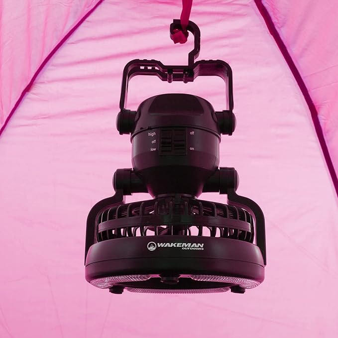 Wakeman Tents 2-Person Tent with Removable Rain Fly and Carry Bag - Comes with Camping Lantern with Fan - Weather-Resistant Camping Accessories by Wakeman