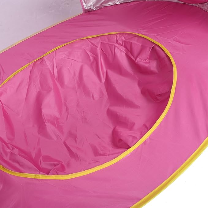Pop Up Beach Tent Portable Sun Shelter with 50+ Protection and Built in Baby Pool for Infant Toddlers Outdoor Camping Beach Picnic Easy Set Up (Pink)