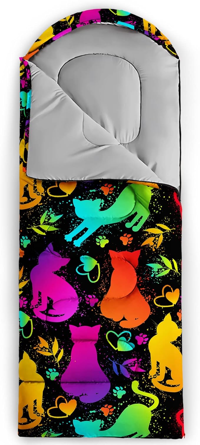 QOOMO Camping Sleeping Bags3 Season Warm &amp Cool WeatherLightweightWaterproof Sleeping Bags for Adults &amp KidsTravelingand OutdoorsCamping Gear Equipment