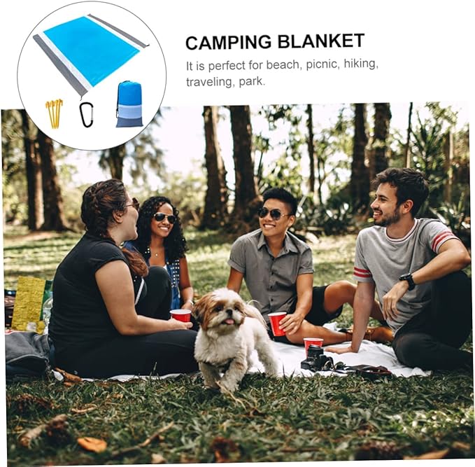 1Set Picnic Mat Portable Beach Blanket Camping Mat Easy to Clean Lightweight Durable TPU Coating for Outdoor Use Grey