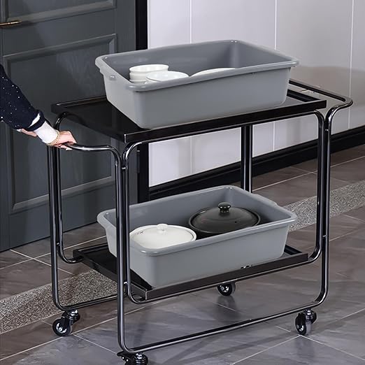 4 Packs 23 L Restaurant Plastic Bus Tubs Commercial Bus Box Bins Gray