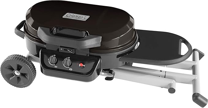 Coleman RoadTrip 225 Portable Propane Grill 2-Burner Gas Grill with Matchless Ignition &amp Adjustable Temperature Control 11000 BTUs of Power for Grilling Tailgating Camping BBQ &amp More