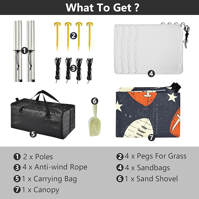 Rugby Pattern (39) Camping Sun Shelter Beach Tent Portable Beach Sun Shade Outdoor Canopy for Camping Trips Fishing Picnic