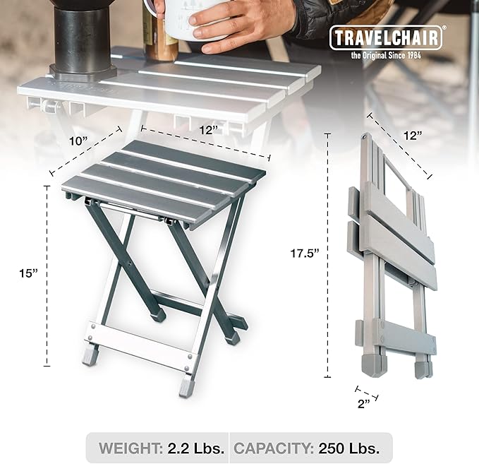 Travel Chair 2689-22 Side Canyon Table Silver