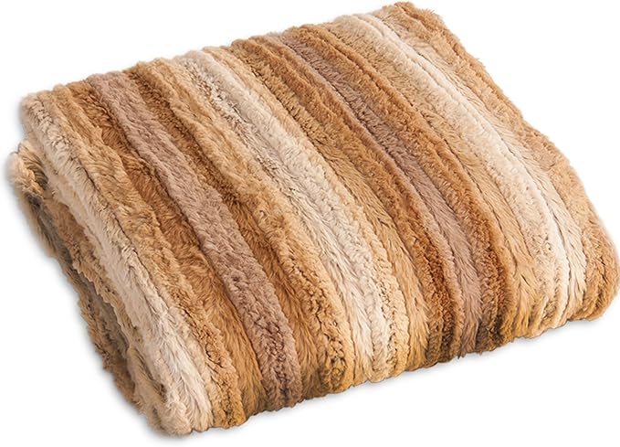 Throw Blanket for Camping - Plush Reversible Camping Blanket for Indoor &amp Outdoor Settings - Machine Washable Soft Blanket - 100% Polyester Cozy Blanket with Retro-Inspired Patterns Camp Casual