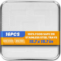 316 16pcs Stainless Steel Commercial Dehydrator Tray 15.7in Food Dehydrator Trays 16 Pack Fruit Dryer Trays BPA-Free Food Dryer Accessories