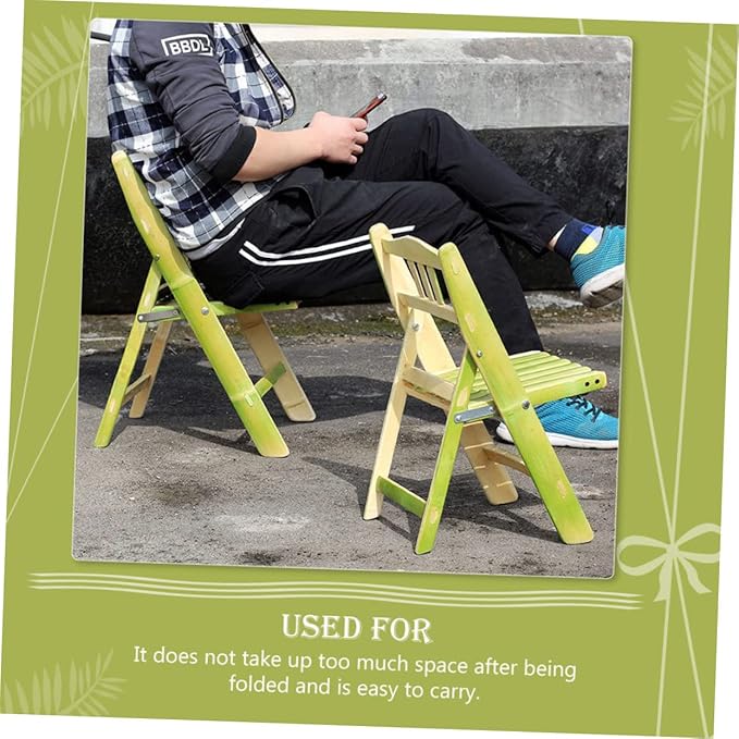 Totority Elegant Bamboo Chair Study Back-Rest Easy Folding for Storage for Outdoor Activities Home Decor