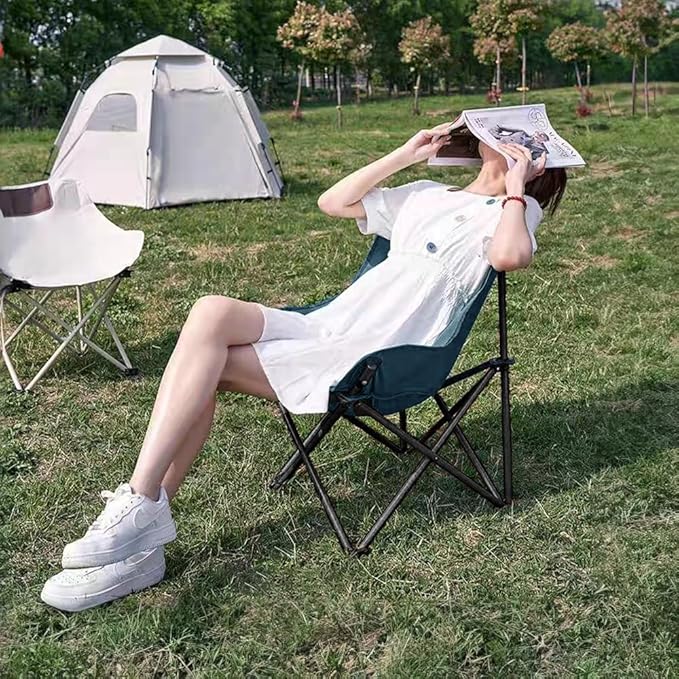 Camping Folding Chair Heavy Duty Oversized Portable Outdoor Chair Foldable Camp Chair with Side Pocket Carry Bag Included Collapsible Chair for Camping Tailgates Beach