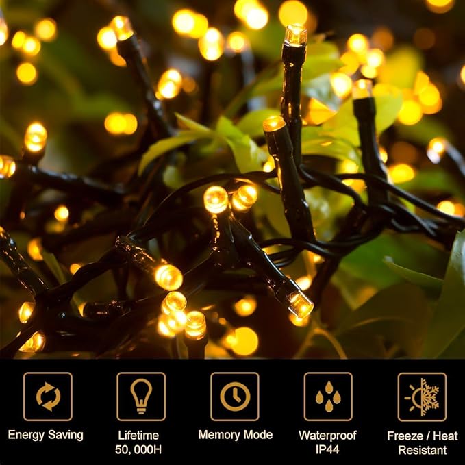 Quntis 164ft 2000 LED Cluster Christmas Lights - Dark Green Wire Cluster Christmas Tree Lights - 8 Modes Outdoor Waterproof Strands Christmas String Lights for Holiday Wedding Party Decor Warm White