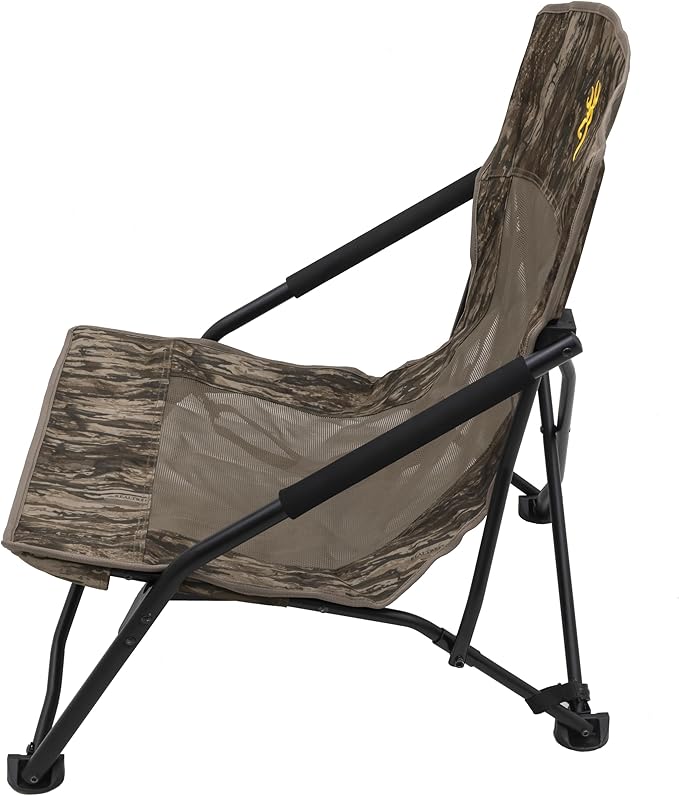 Browning Strutter Hunting Chair – Low-Profile Folding Turkey &amp Predator Chair in Realtree Legacy with Rotating Feet Steel Frame Carry Strap &amp Compact Design for Hunting and Camping
