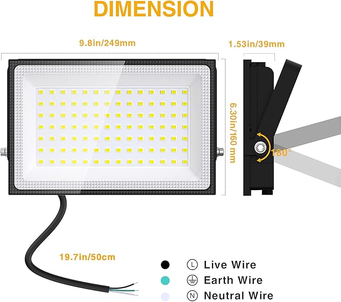 Onforu 80W LED Flood Lights Outdoor8000LM Super Bright Security Light6500K Daylight White Outdoor Floodlight IP66 Waterproof Outside Floodlights for Garage Yard Garden 2 Pack