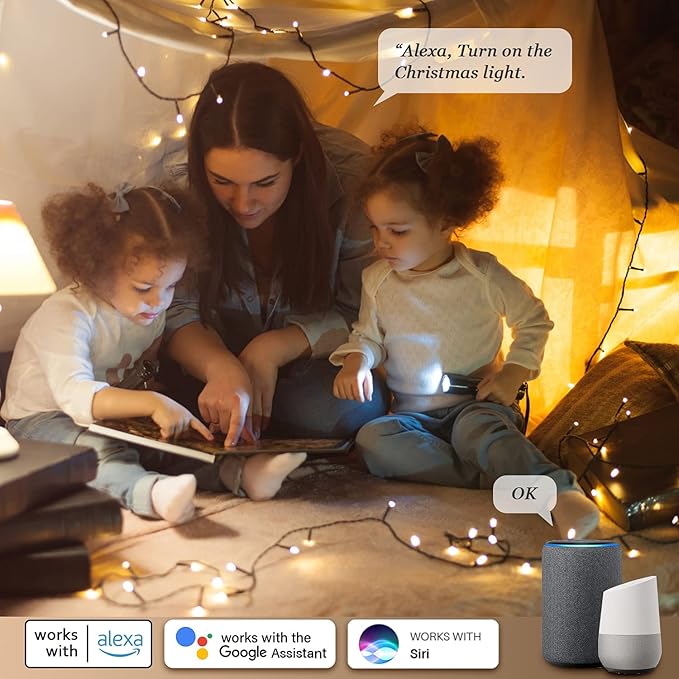Smart Multicolor Changing Christmas Lights 262ft 800 RGB LEDs WiFi App Control Fairy Light RGB Dimmable Christmas Tree Lights Compatible with AlexaIP65 Waterproof(2.4GHz)
