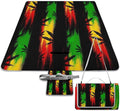 Marijuana Leaves Rasta Lion Cannabis Waterproof Outdoor Picnic Blanket Sandproof Beach Mat for Camping Hiking Grass Travelling