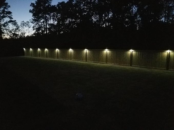 OTHWAY Solar Fence Post Lights Wall Mount Decorative Deck Lighting (Black 4 Packs)