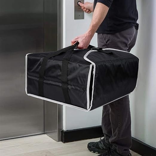 cherrboll Insulated Pizza Delivery Bag Commercial Food Warmer Carrier Bag 18 by 18 by 9 Holds 4-16 Pizza Boxes or Trays