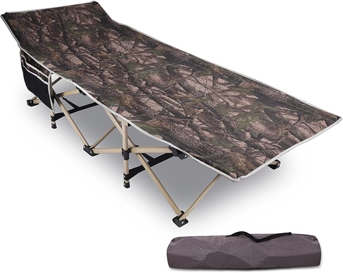 REDCAMP Folding Hunting Cots for Adults 500lbs XL Sleeping Cots for Hunting Extra Wide Portable for Camping Outdoor Travel Indoor Home Camo