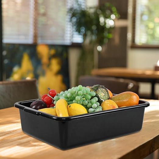 13 L Commercial Bus Tubs Plastic Commercial Utility Bus Bin 4 Packs Black