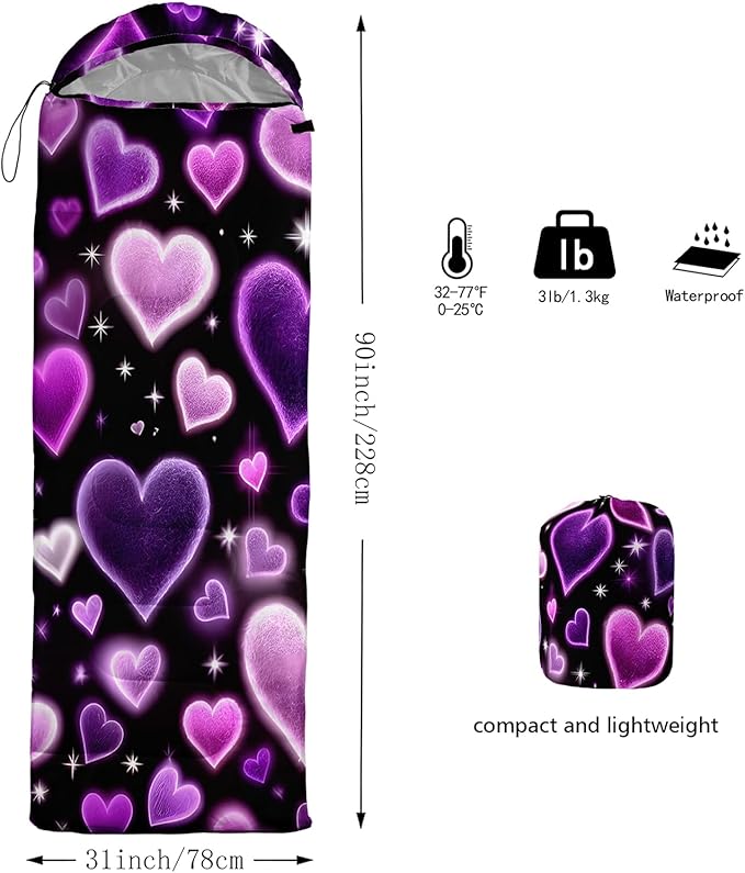 AILONEN Cartoon Camping Sleeping Bag for Boys Girls AdultsLightweight &amp Waterproof3 Season Warm &amp Cold WeatherPortablePrinted Sleeping BagTravelingCampingHiking