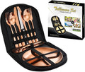 Camping Mess Kits with Portable Case Stainless Steel Outdoor Picnic Dinnerware Set with Plate Spoon Fork Knife Cloth Napkins
