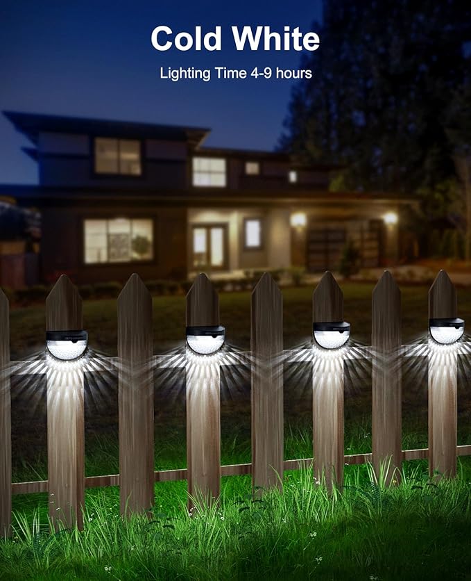 OTHWAY Solar Fence Post Lights Wall Mount Decorative Deck Lighting (Black 4 Packs)