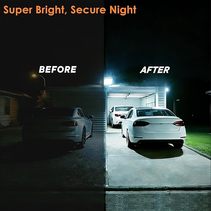 50W LED Flood Light Outdoor 6500K Daylight White7000LM Super Brighter LED Work LightIP66 Waterproof Security Light with Switch and Plug for Garage Garden Yard Stadium 2Pack