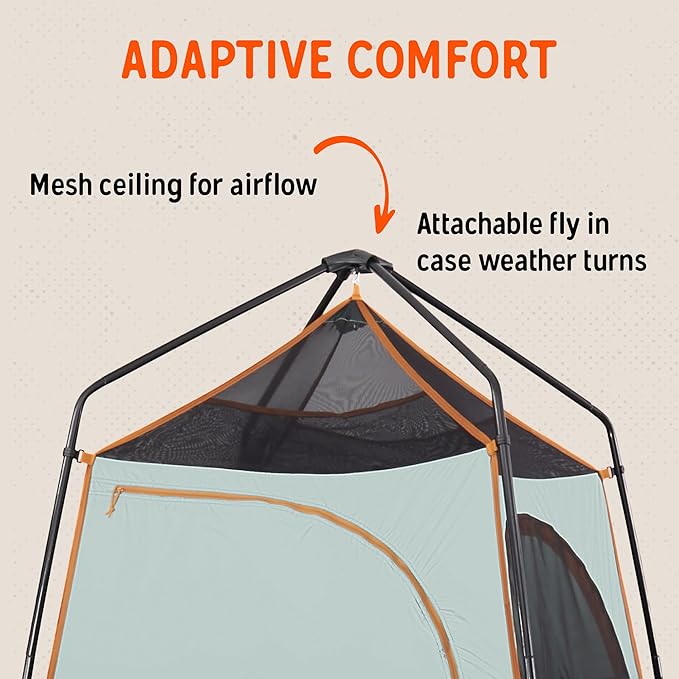Kelty Discovery H2GO Privacy Shelter Campsite Shower and Changing Shelter Zippered Entry Steel Pole Frame Freestanding