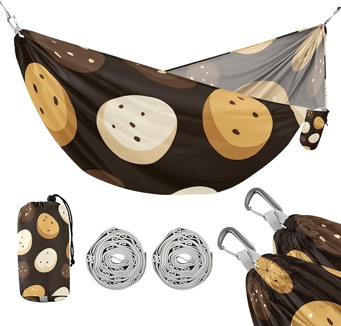 OTVEE Camping Hammock Speckled Egg Art Portable Hammocks 500lb Upgraded Thickened Durable Single Hammocks with Tree Straps &amp Travel Bag for Camping Outdoor Indoor Patio Backyard
