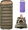 BISINNA Flannel XXL Sleeping bag (90.55x39.37) Wearable Sleeping Bag for Alults 3 Season with Pillow Compressdin Sack for Hiking Camping Backpacking Outdoor