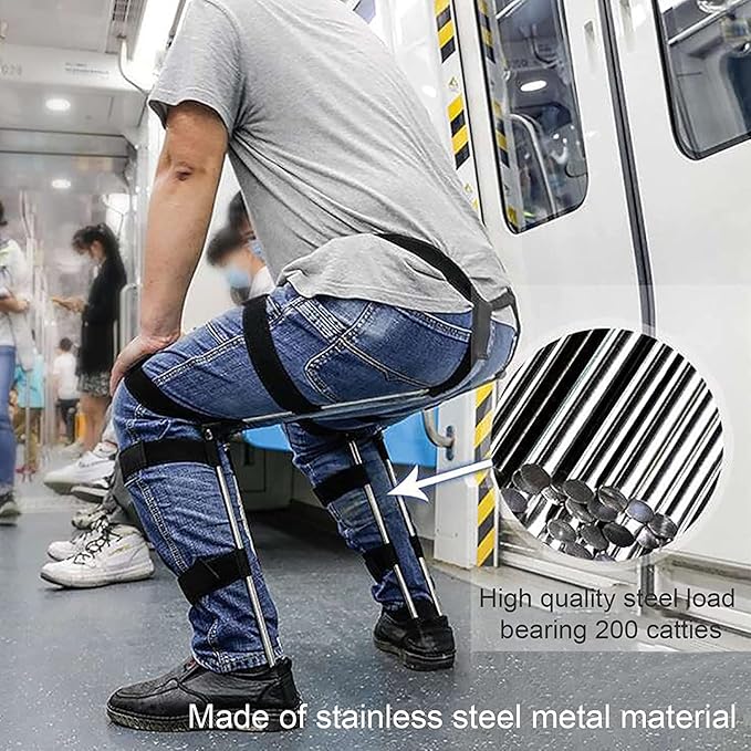 MASERA Wearable Chair - Invisible Magic Seats Folding Portable Seat Lightweight Bear Up to 330Lbs Exoskeleton Levitation for Fishing Concert Subway (Large)