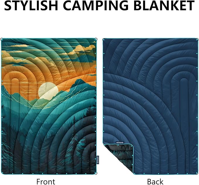 Camping BlanketLightweight Puffy Printed Camping Blanket Packable Outdoor Blanket for CampingTraveling Stadium Hiking Picnics