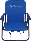 Personalized Imprinted Backpack 1 Position Beach Chair - Dark Blue
