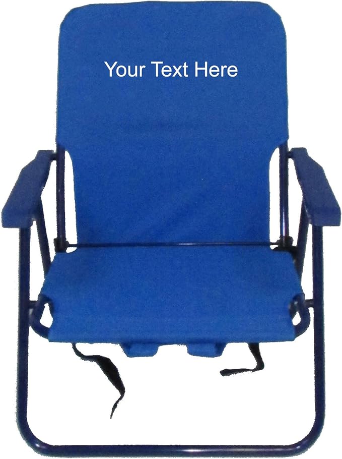 Personalized Imprinted Backpack 1 Position Beach Chair - Dark Blue