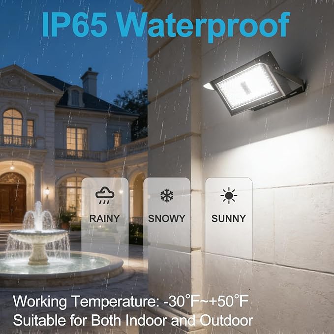 Upgrade 600W LED Stadium Flood Light Outdoor with Brim 90000Lm Led Flood Light with Adjustable Bracket IP65 AC100-277V Commercial Area Lighting with Plug for Backyard/Basketball Court-2Pack